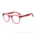 Female Wear High Quality Acetate Material Round Shape Glasses Eyewear